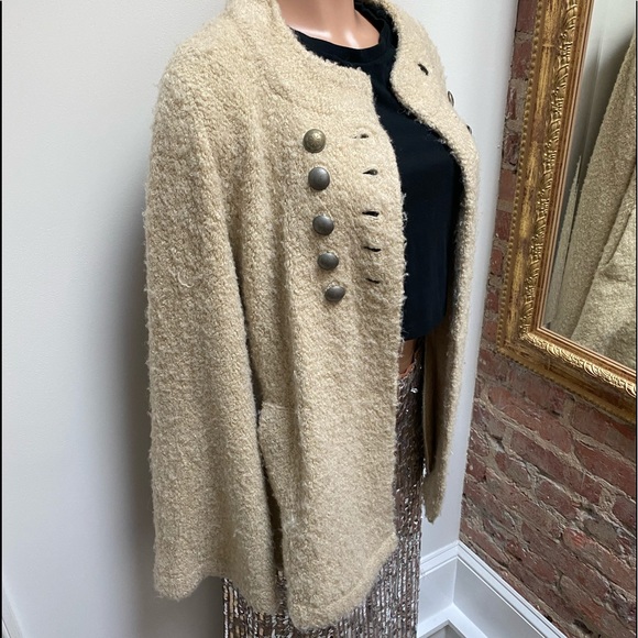 FREE PEOPLE| double breasted wool coat | L - Picture 2 of 12